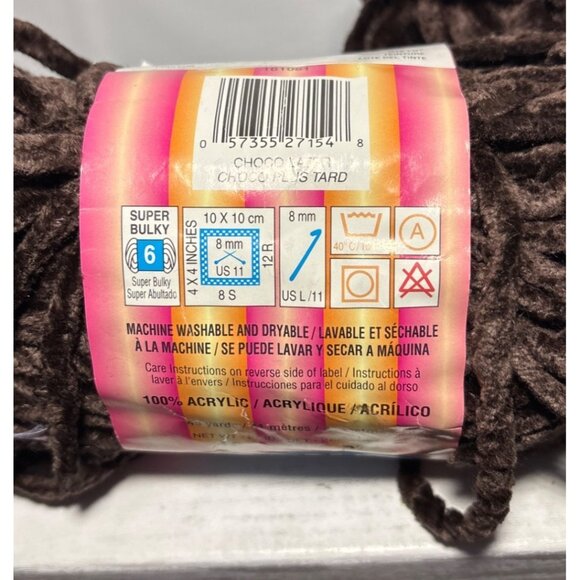 Bernat Velour Yarn 10 Pack Super Bulky 6 Chocolate Tard 100% Acrylic 100g 3.5oz - Picture 5 of 6